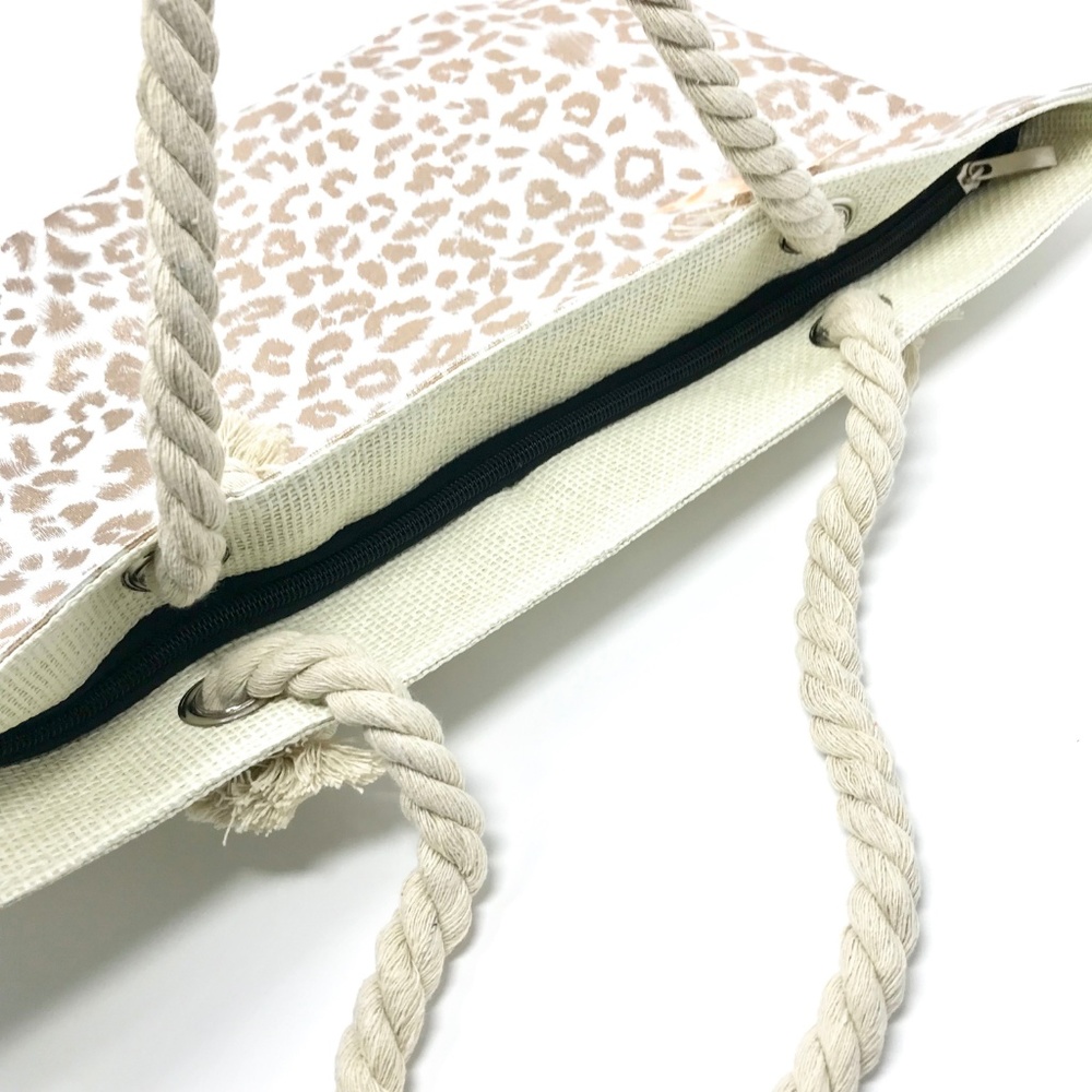 Rose Gold Metallic Leopard Tote - Picture 6 of 8